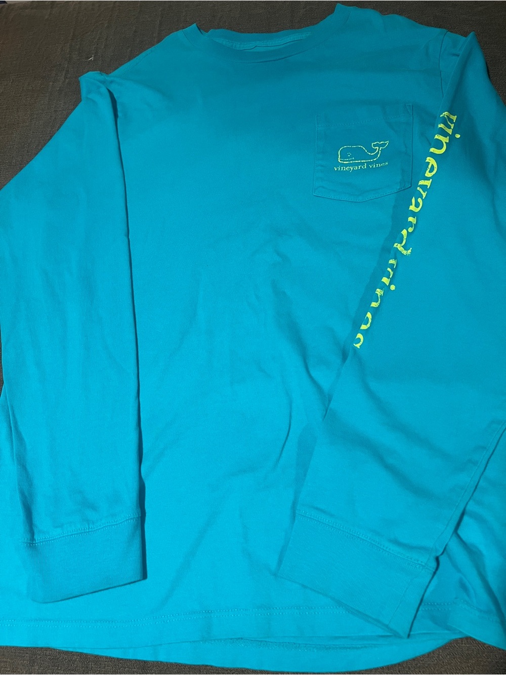 Vineyard Vines Bright Turquoise Logo Pocket Tee